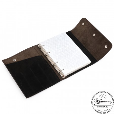 Кожаный ежедневник на кольцах "Джексон" (тёмно-коричневый)